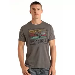 Rock & Roll Cowboy Sunset Bull Rider Tee