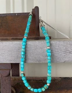 Rustic Rose Jewelry | 18” Square Turquoise Necklace