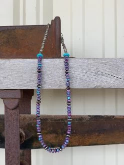 Rustic Rose Jewelry | #231 Purple Mohave Turquoise Beaded Necklace