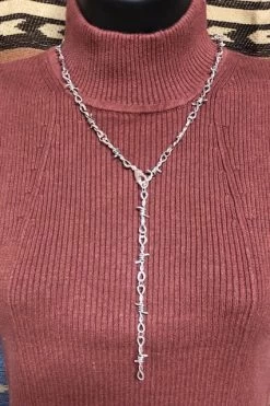 Rustic Rose Jewelry | Small Barbed Wire Lariat Necklaces