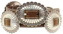 Nocona | Oval Concho Leather Belt