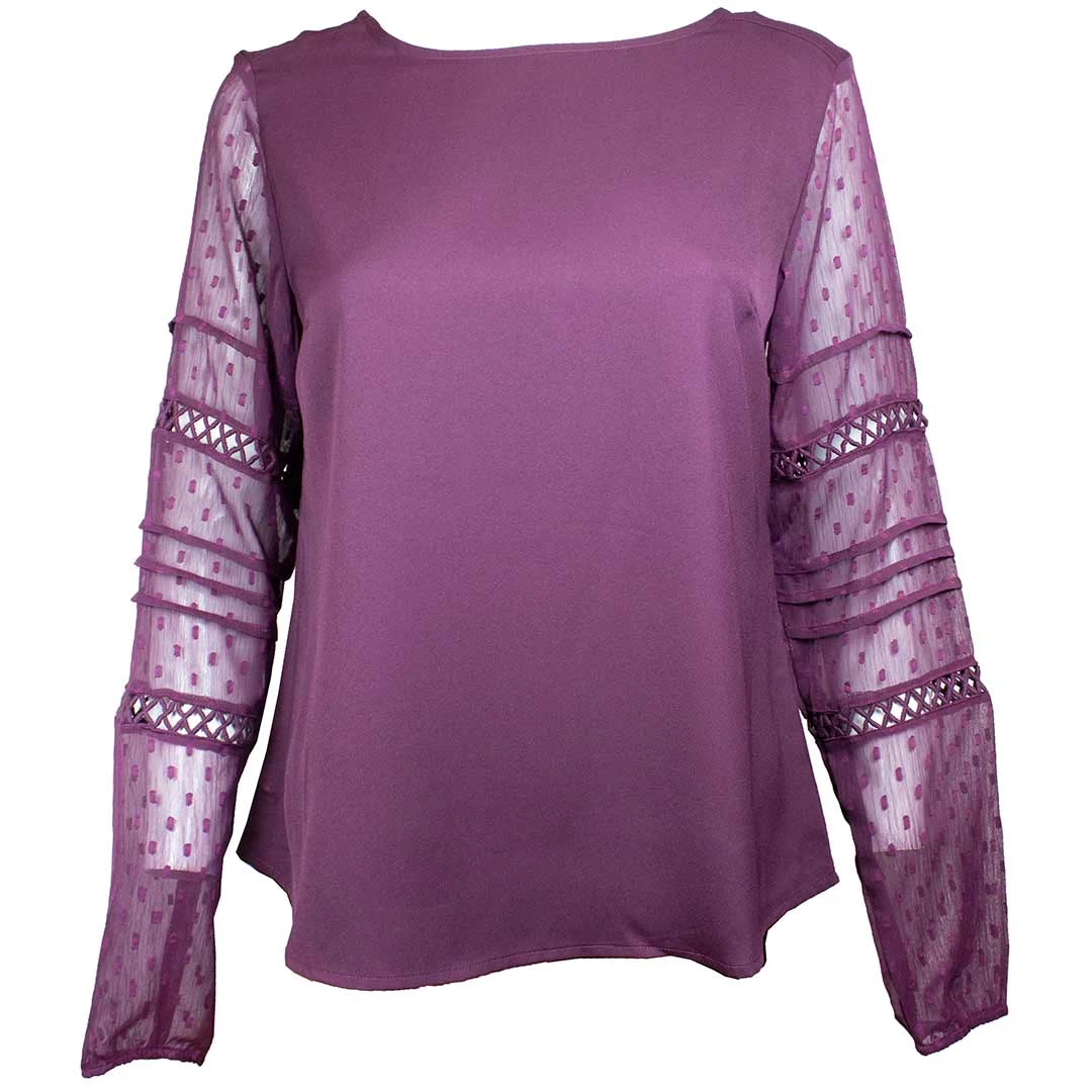 Cruel Denim Women's Sheer Sleeve Georgette Blouse