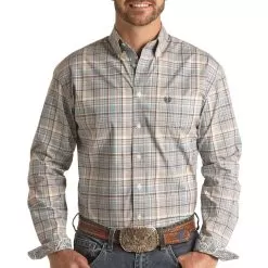 Rough Stock Men's Plaid Button-Down Shirt