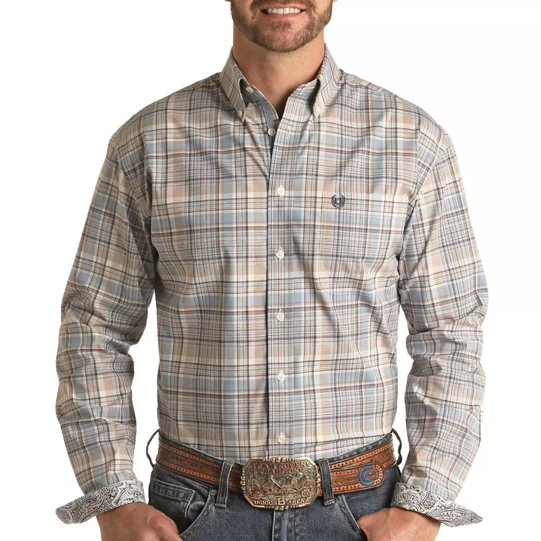 Rough Stock Men's Plaid Button-Down Shirt
