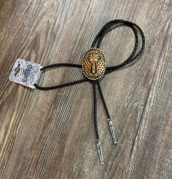 M&F Western | Oval Copper Basketweave Cross Bolo