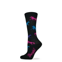 Wrangler Horse Print Womens Crew Sock