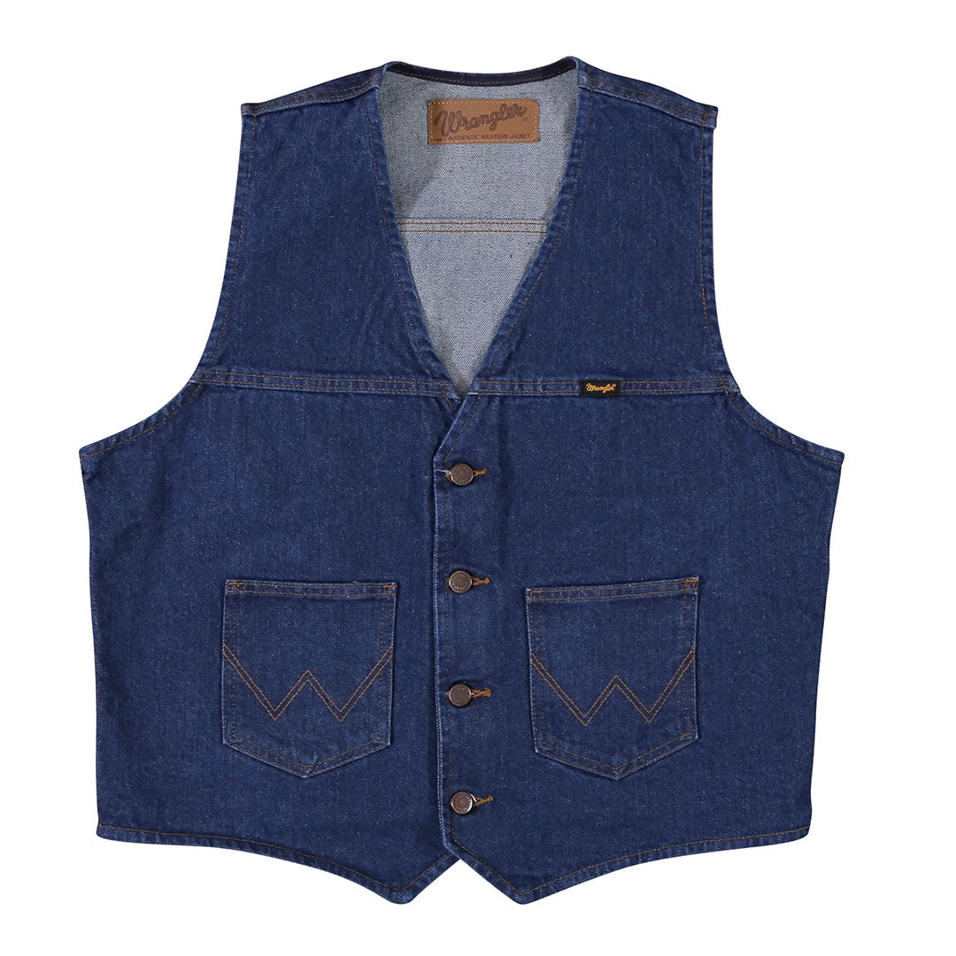Wrangler Men's Unlined Denim Prewashed Vest