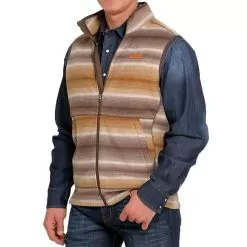 Cinch Men's Polar Fleece Serape Stripe Vest
