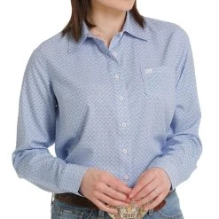 Cinch Women's ArenaFlex Geometric Print Button-Down Shirt