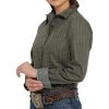 Cinch Women's Dot Stripe Print Button-Down Shirt