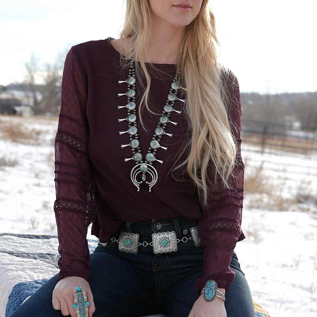 Cruel Denim Women's Sheer Sleeve Georgette Blouse - Image 3