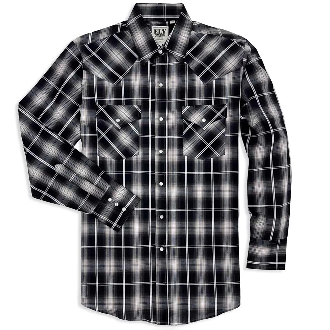 Ely Cattleman Men's Bold Textured Plaid Shirt