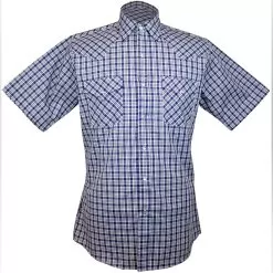 Ely Cattleman Men's Short Sleeve Check Plaid Snap Shirt