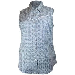 Ely Cattleman Women's Sleeveless Print Snap Shirt