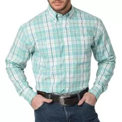 Wrangler George Strait Men's Button-Down Plaid Shirt