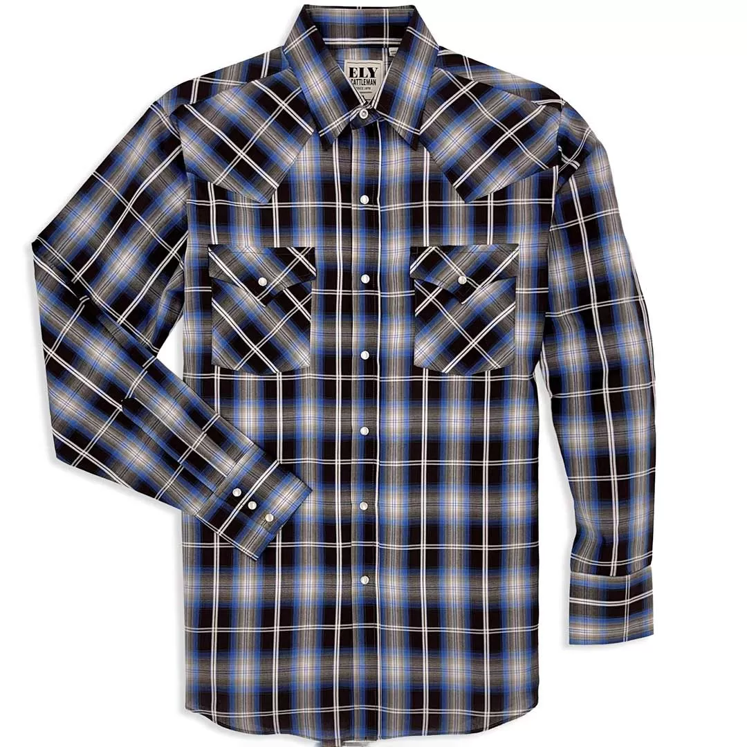 Ely Cattleman Men's Bold Textured Plaid Shirt - Image 2