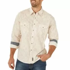 Wrangler Men's Retro Paisley Print Western Snap Shirt
