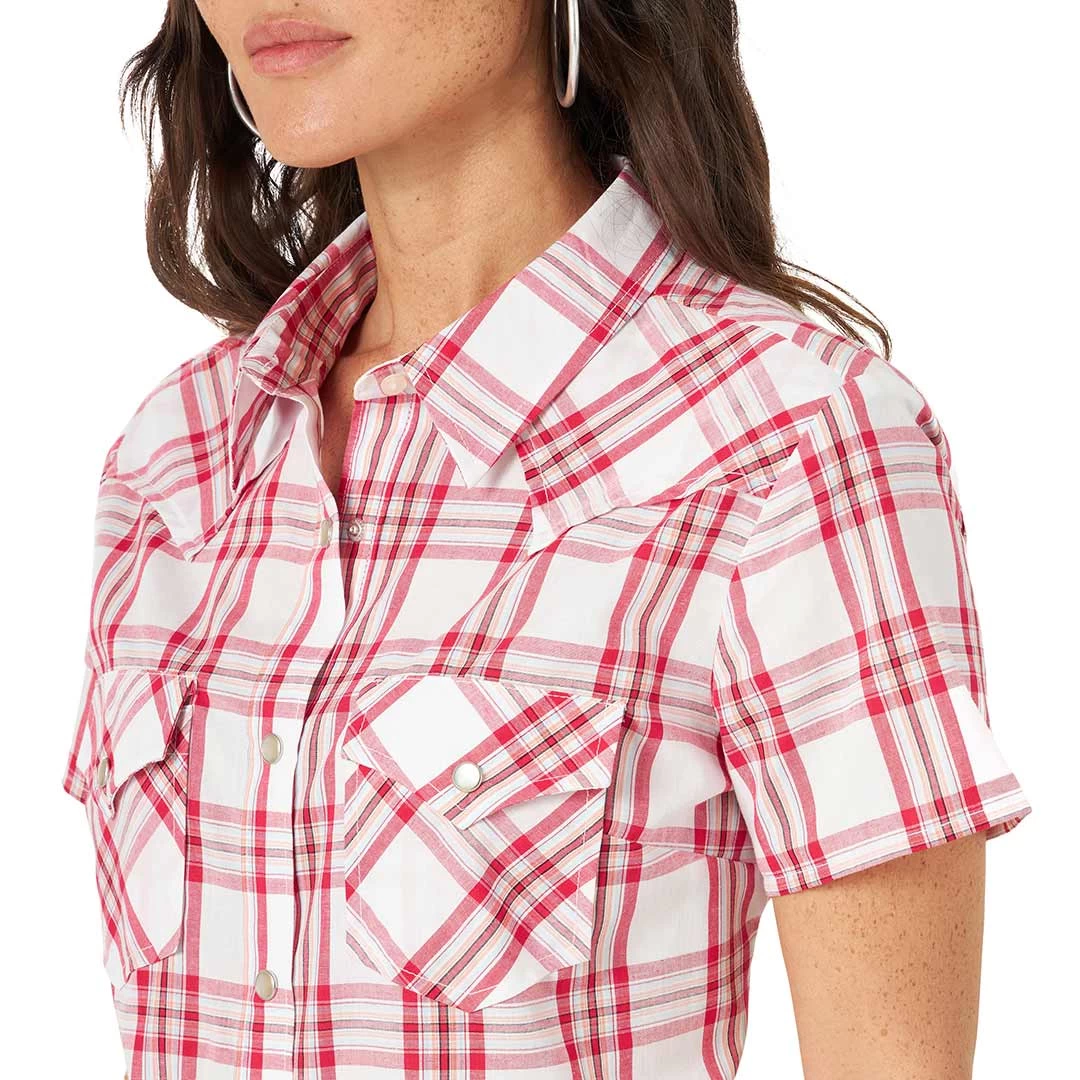 Wrangler Women's Short Sleeve Plaid Snap Shirt - Image 3