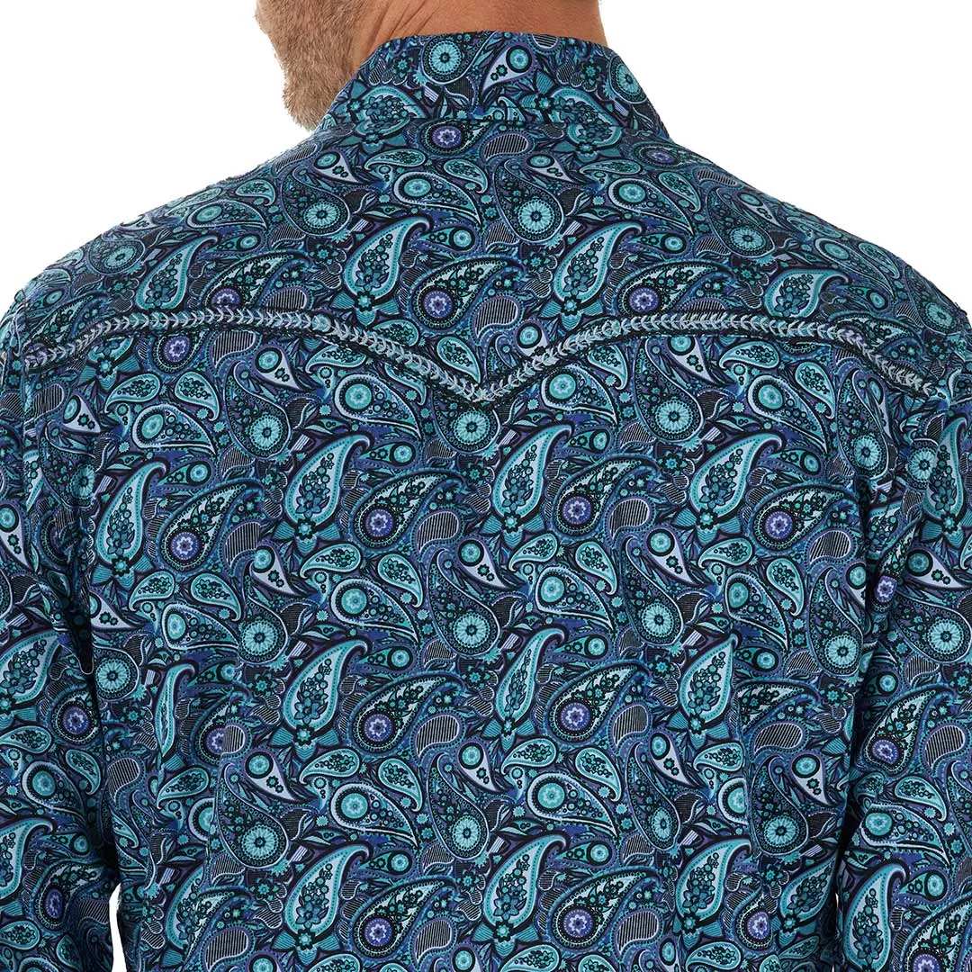 Wrangler Men's Rock 47 Paisley Print Snap Shirt - Image 4