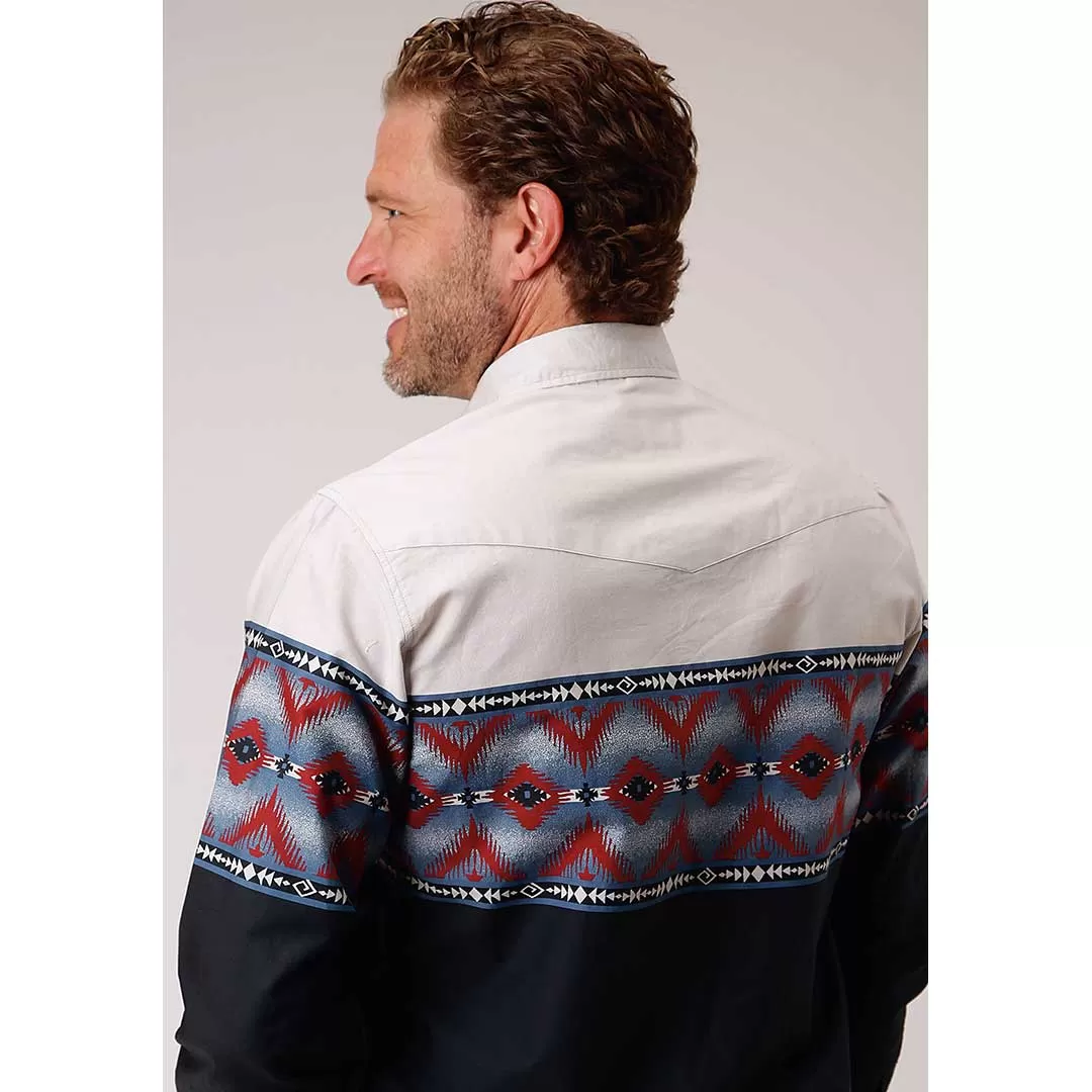 Roper Men's Aztec Border Print Snap Shirt - Image 2