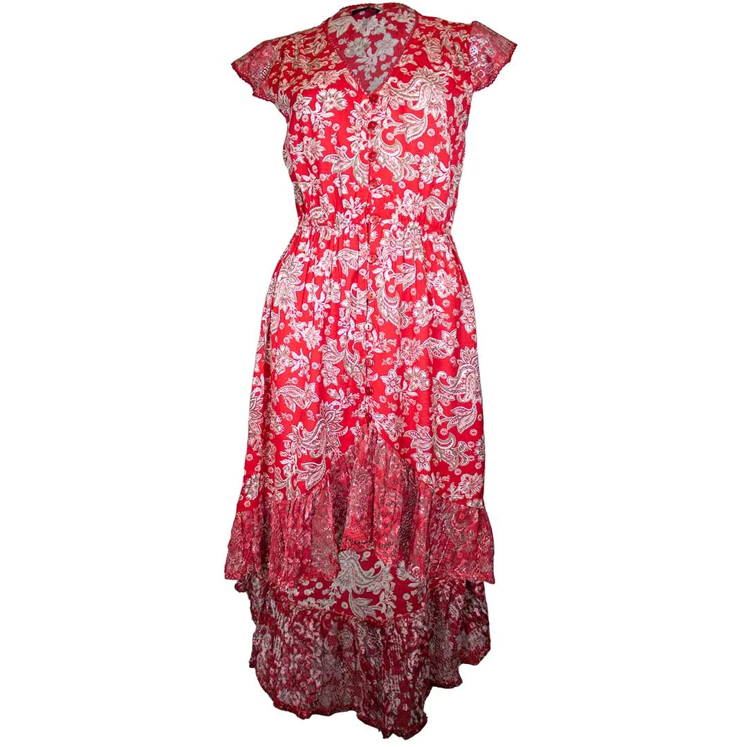 En/Kay Women's Floral Print Hi-Lo Dress - Image 3
