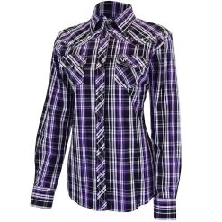 Cowgirl Hardware Women's Plaid Print Snap Shirt
