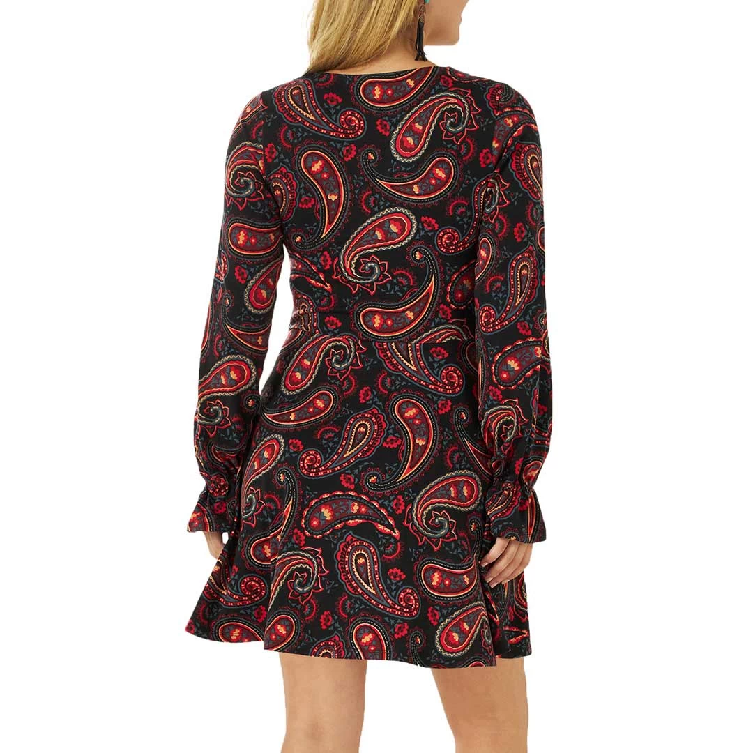 Wrangler Women's Retro Lace-up Paisley Print Dress - Image 2