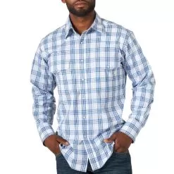 Wrangler Men's Wrinkle Resist Plaid Snap Shirt