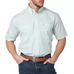 Wrangler Men's George Strait Short Sleeve Button-Down Print Shirt