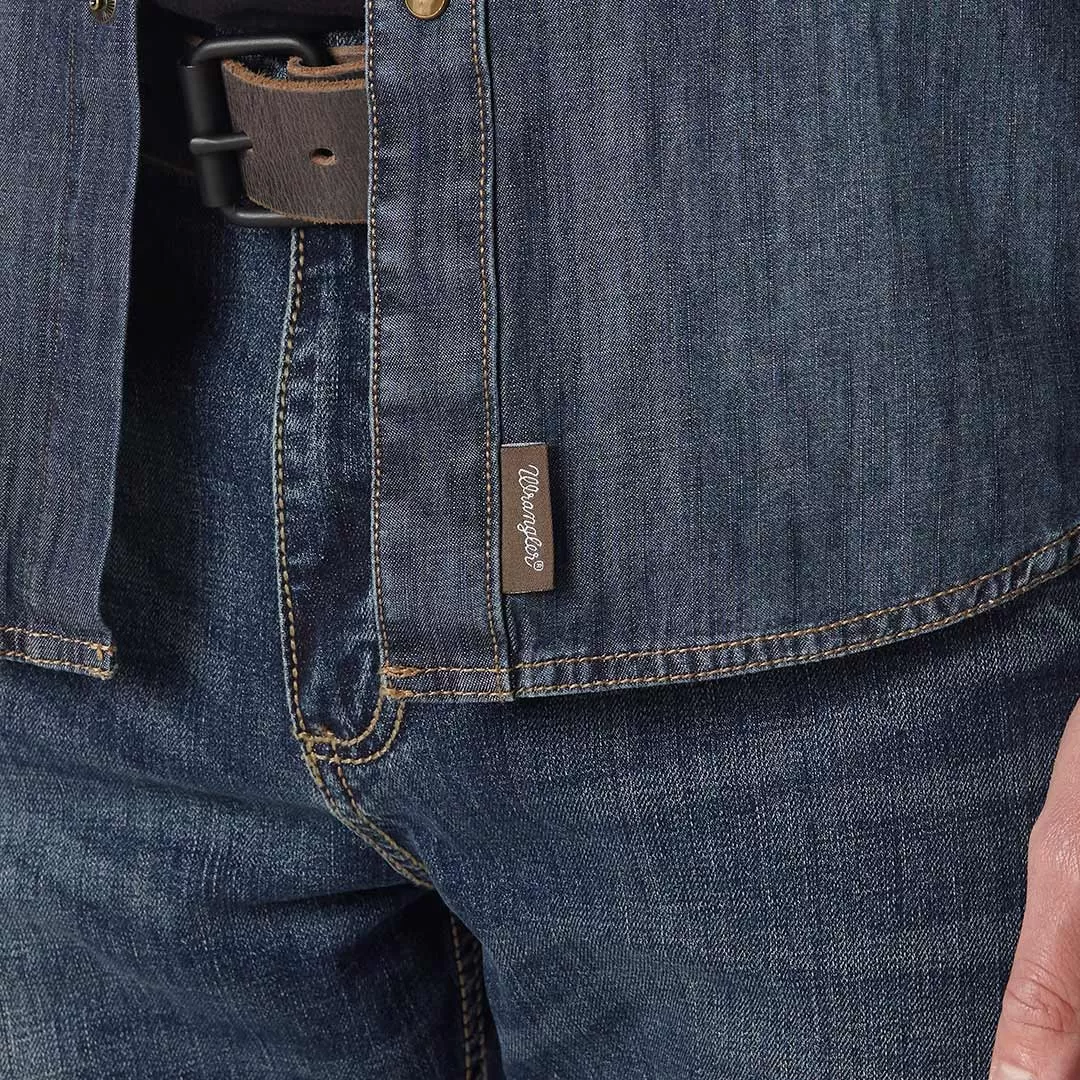 Wrangler Men's Retro Dark Wash Snap Denim Shirt - Image 5