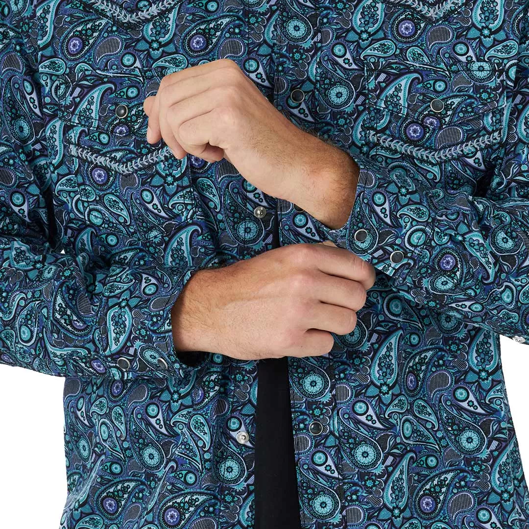 Wrangler Men's Rock 47 Paisley Print Snap Shirt - Image 5