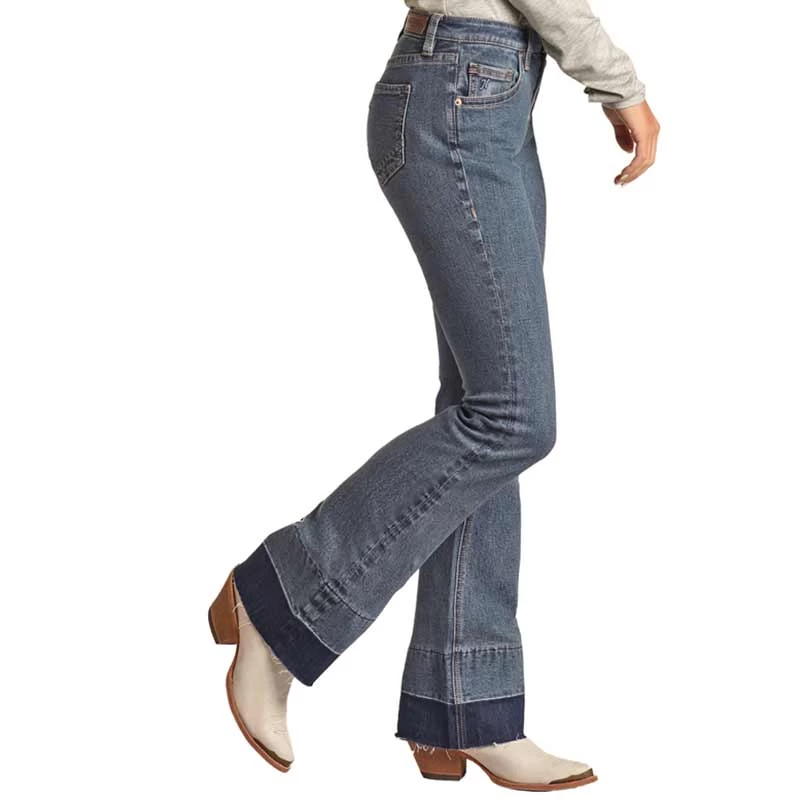 Hooey Women's High Rise Stretch Baby Flare Jeans - Image 2