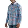 Wrangler Men's Logo Plaid Snap Shirt