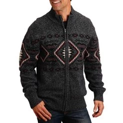 Stetson Men's Border Full Zip Knit Sweater