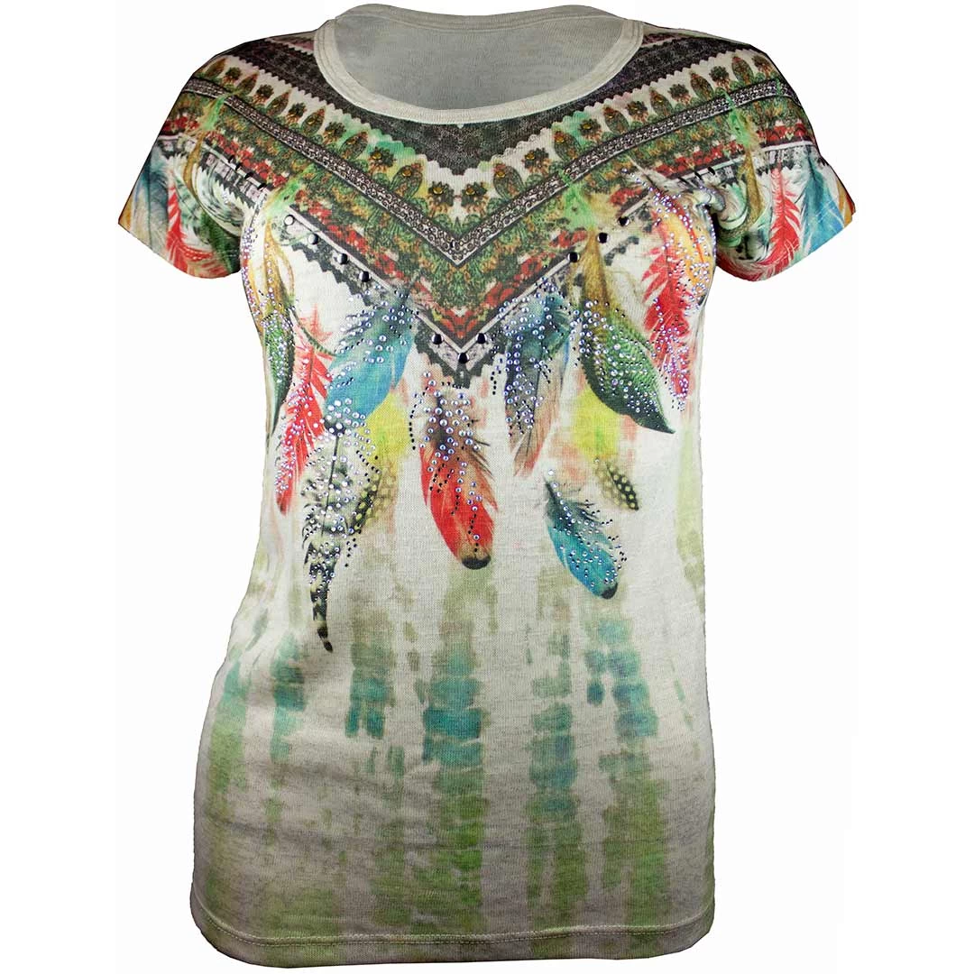Cowgirl Legend Women's Feather Print T-Shirt