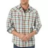 Wrangler Men's Retro Contrast Trim Plaid Snap Shirt