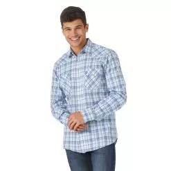 Wrangler Men's Retro Sawtooth Pocket Plaid Shirt