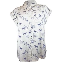 Cotton & Rye Outfitters Women's Horse Print Button-Down Shirt