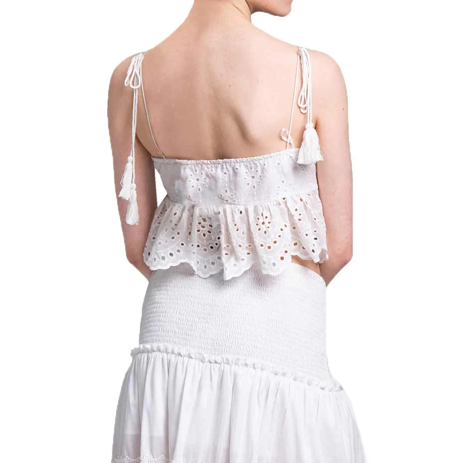 Shahida Parides Women's Eyelet Peplum Crop Top - Image 2