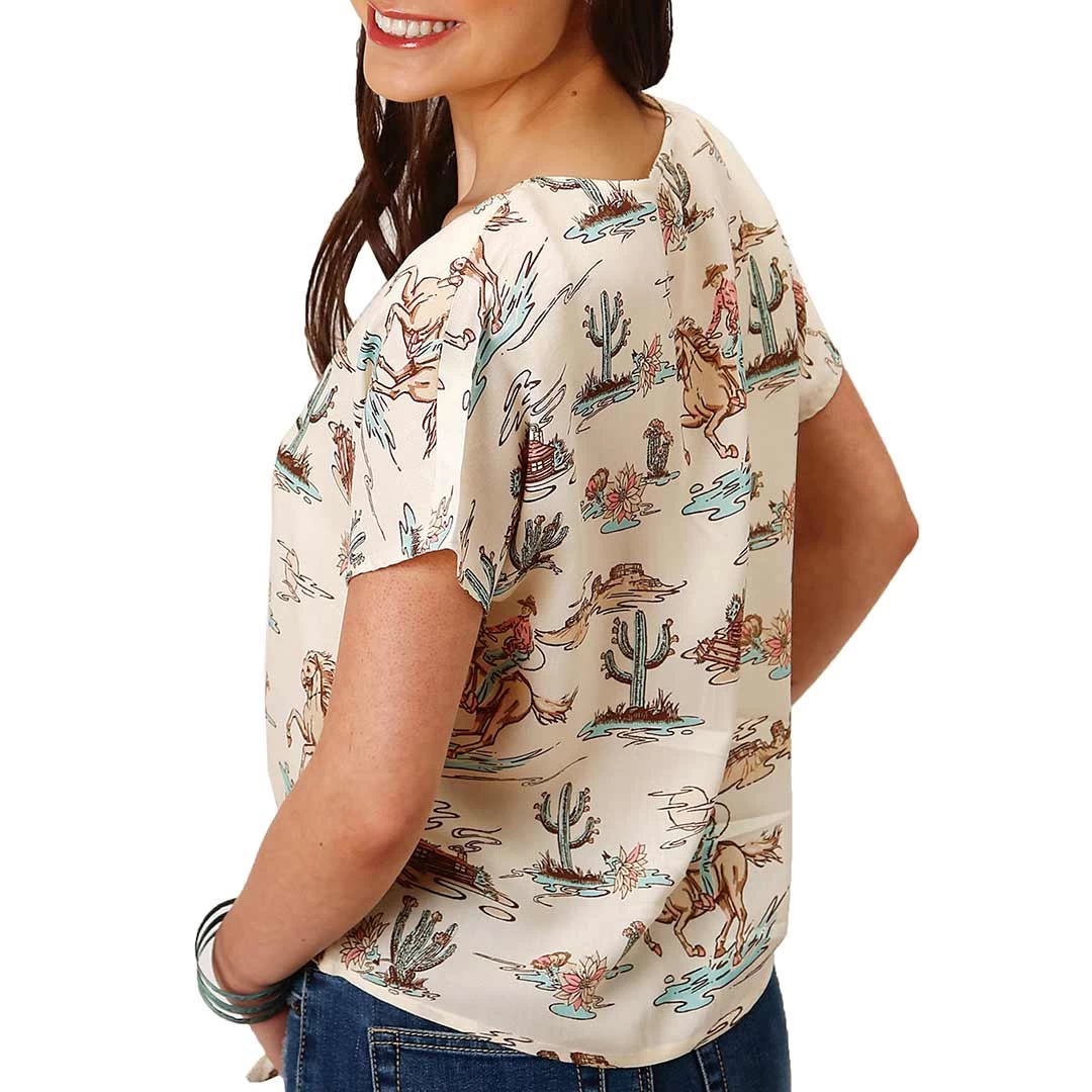 Roper Women's Desert Print Button Blouse - Image 2