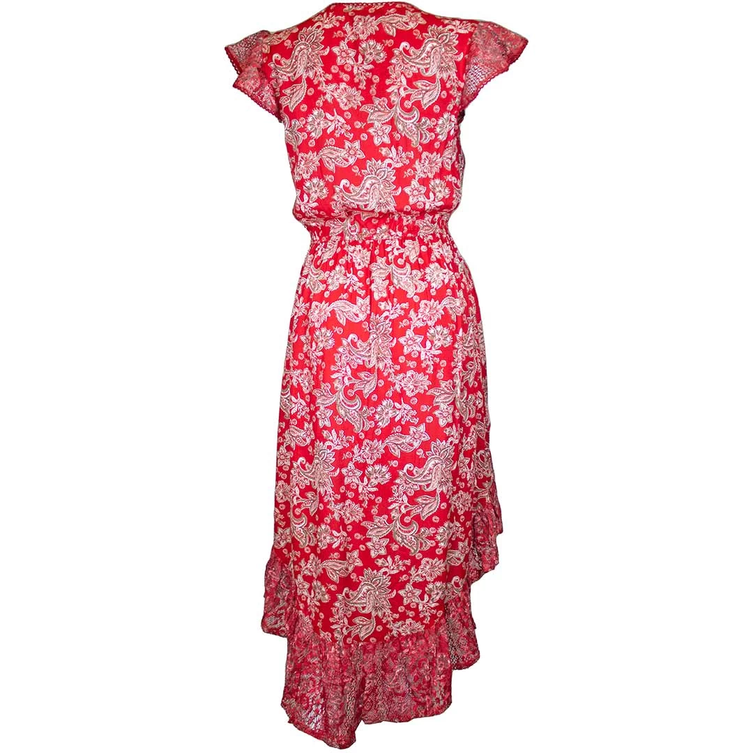 En/Kay Women's Floral Print Hi-Lo Dress - Image 4