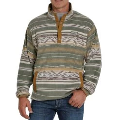 Cinch Men's Striped Fleece Pullover
