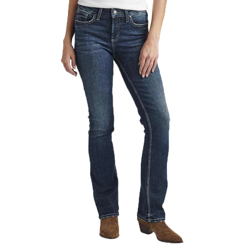 Silver Jeans Women's Elyse Mid Rise Curvy Fit Slim Bootcut Jeans - Image 3
