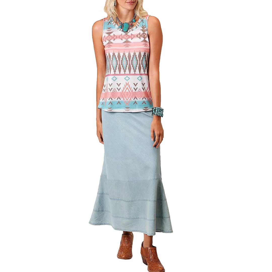 Roper Women's Light Wash Jean Maxi Skirt - Image 3