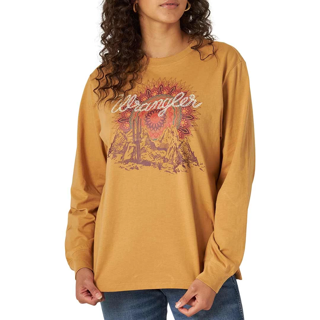 Wrangler Women's Retro Desert Mandala Graphic Long Sleeve T-Shirt