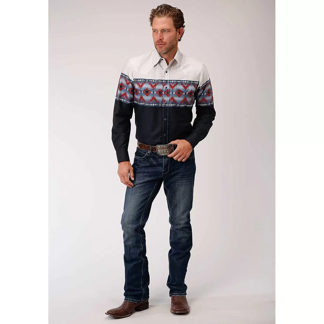 Roper Men's Aztec Border Print Snap Shirt - Image 3