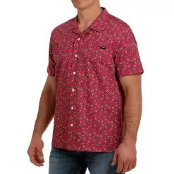 Cinch Men's Pineapple Print Short Sleeve Camp Shirt