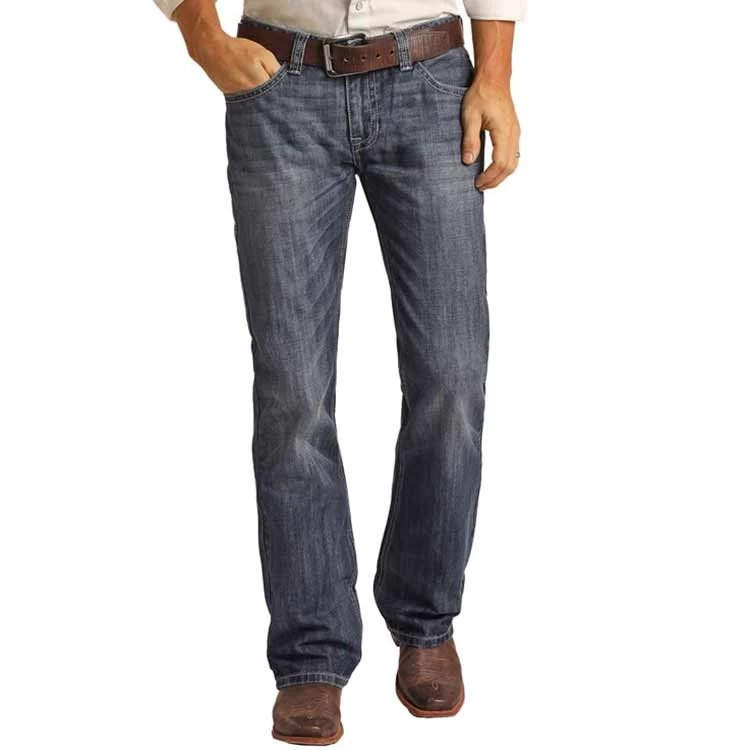 Rock & Roll Denim Men's Pistol Regular Fit Raised Denim V Bootcut Jeans - Image 3
