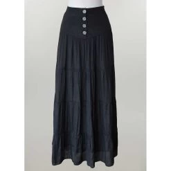 Keren Hart Women's Button Front Long Skirt