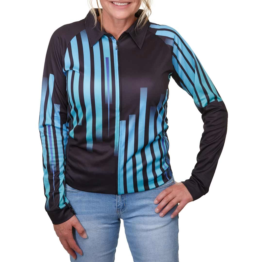 M Sport 6 Women's Northern Lights Zippered Western Shirt
